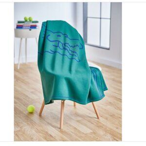Lacoste Home Vintage-Like Croc Throw - Green